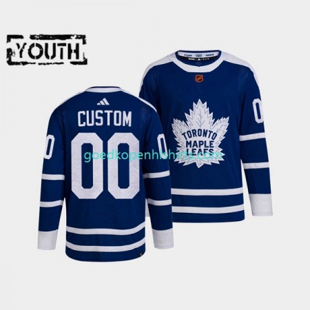 Toronto Maple Leafs Custom Adidas 2022 Reverse Retro Blauw Authentic Shirt - Kinderen